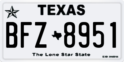 TX license plate BFZ8951