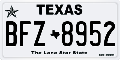 TX license plate BFZ8952
