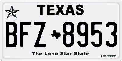 TX license plate BFZ8953