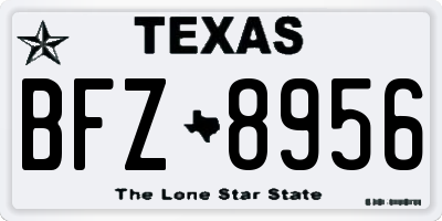 TX license plate BFZ8956