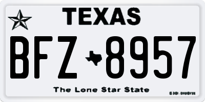 TX license plate BFZ8957