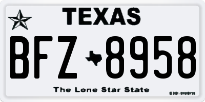 TX license plate BFZ8958