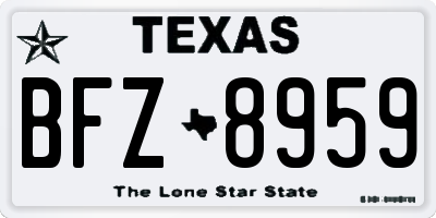 TX license plate BFZ8959