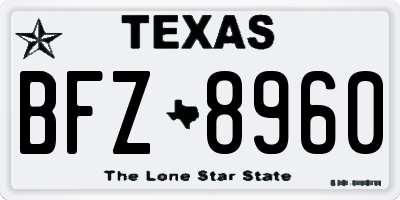 TX license plate BFZ8960