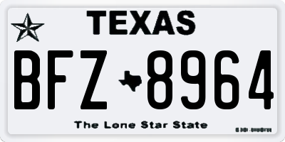 TX license plate BFZ8964
