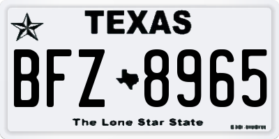 TX license plate BFZ8965