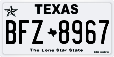 TX license plate BFZ8967
