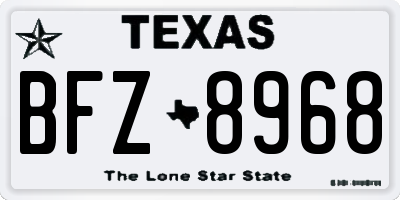 TX license plate BFZ8968