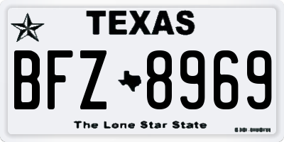 TX license plate BFZ8969