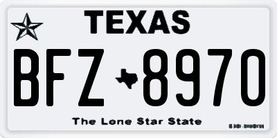 TX license plate BFZ8970