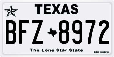 TX license plate BFZ8972