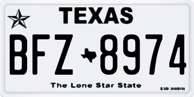 TX license plate BFZ8974