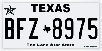 TX license plate BFZ8975