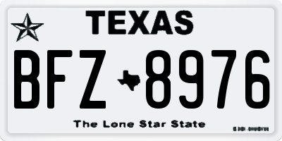 TX license plate BFZ8976