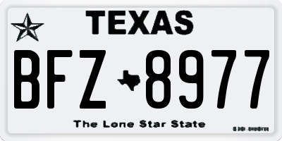 TX license plate BFZ8977