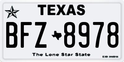 TX license plate BFZ8978