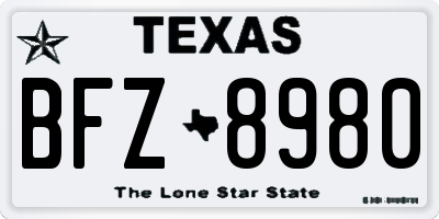 TX license plate BFZ8980