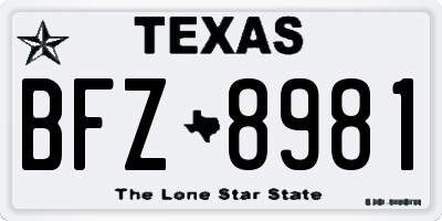 TX license plate BFZ8981