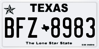TX license plate BFZ8983