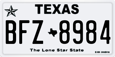 TX license plate BFZ8984