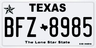 TX license plate BFZ8985