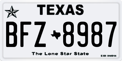TX license plate BFZ8987