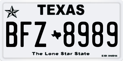 TX license plate BFZ8989