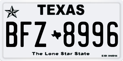 TX license plate BFZ8996