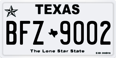 TX license plate BFZ9002
