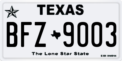 TX license plate BFZ9003