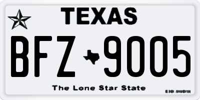 TX license plate BFZ9005