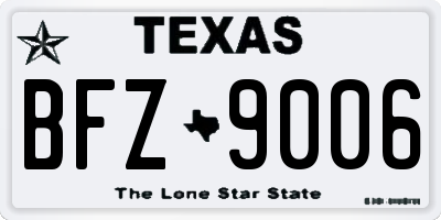 TX license plate BFZ9006