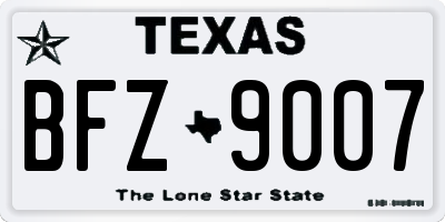 TX license plate BFZ9007