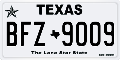 TX license plate BFZ9009