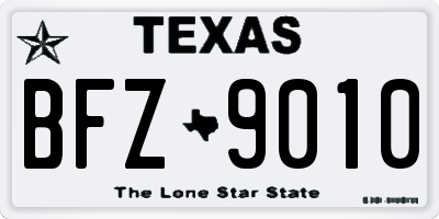 TX license plate BFZ9010
