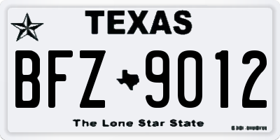TX license plate BFZ9012