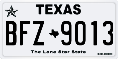 TX license plate BFZ9013