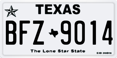 TX license plate BFZ9014