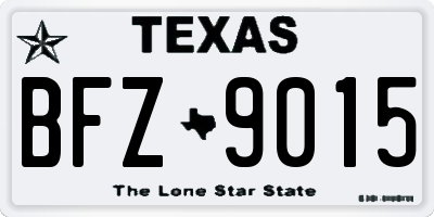 TX license plate BFZ9015