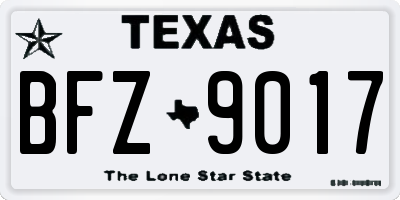 TX license plate BFZ9017