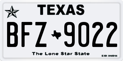 TX license plate BFZ9022