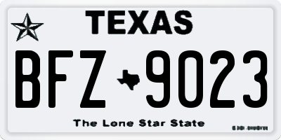 TX license plate BFZ9023