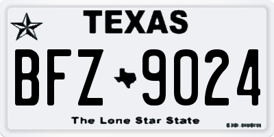 TX license plate BFZ9024
