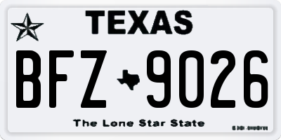 TX license plate BFZ9026