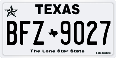 TX license plate BFZ9027