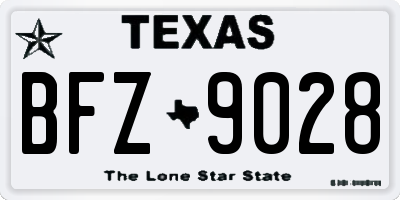 TX license plate BFZ9028