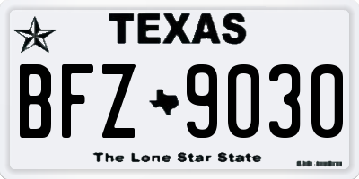 TX license plate BFZ9030