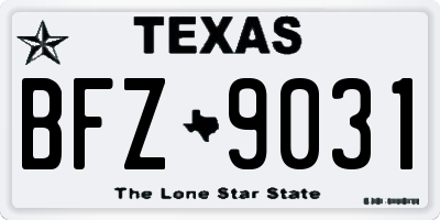 TX license plate BFZ9031