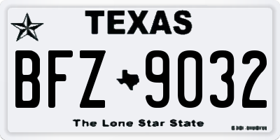 TX license plate BFZ9032