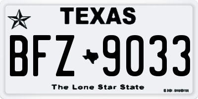 TX license plate BFZ9033